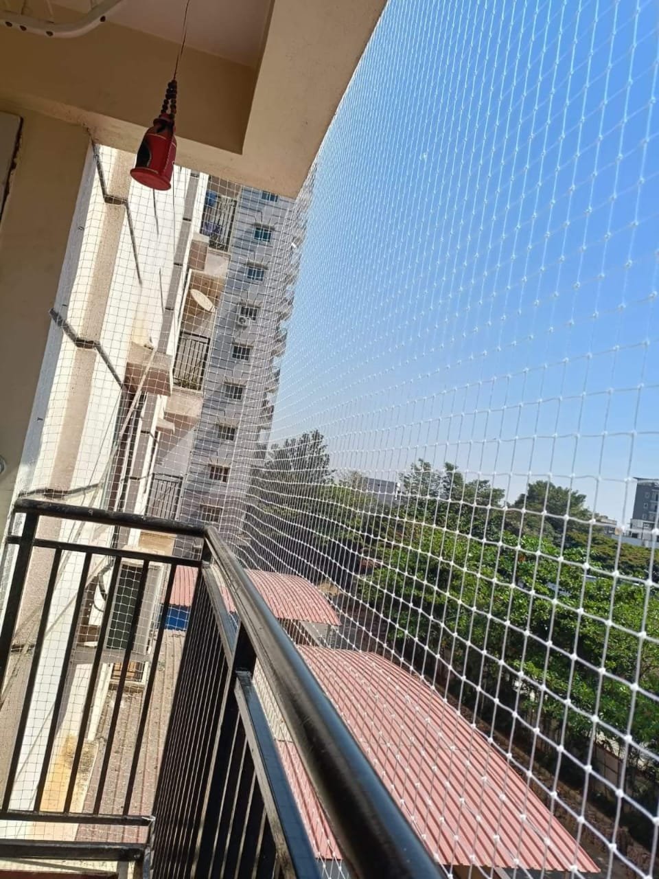 Pigeon protection net installation