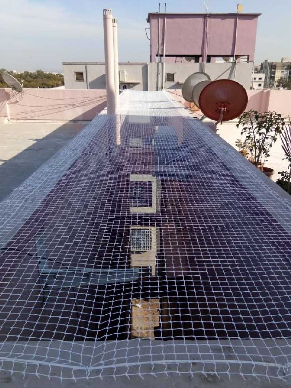 Building pigeon net installation