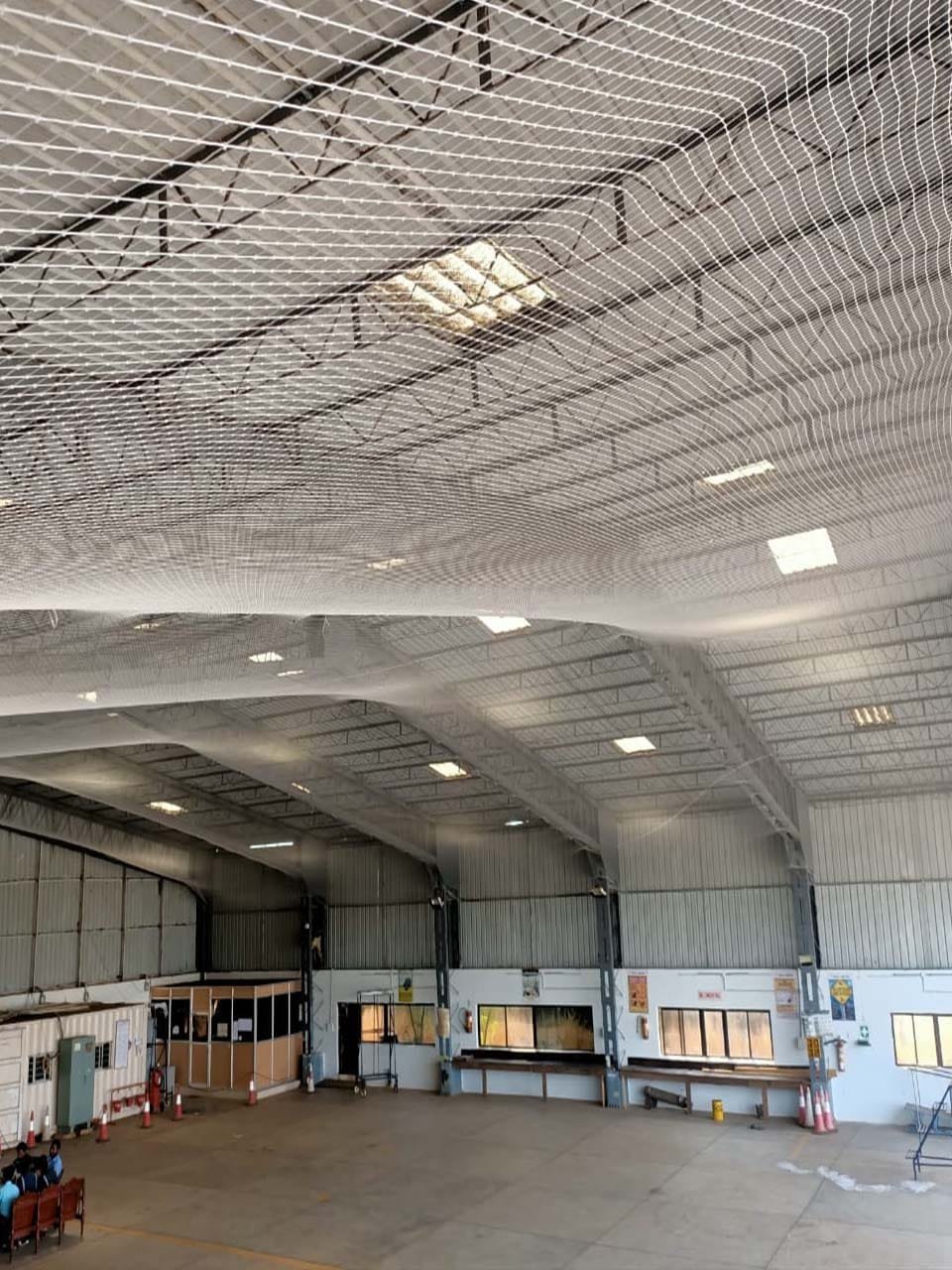Industrial bird nets installation