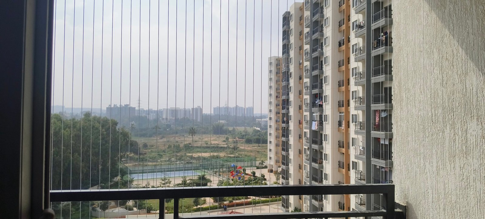 Modern apartment balcony invisible grills