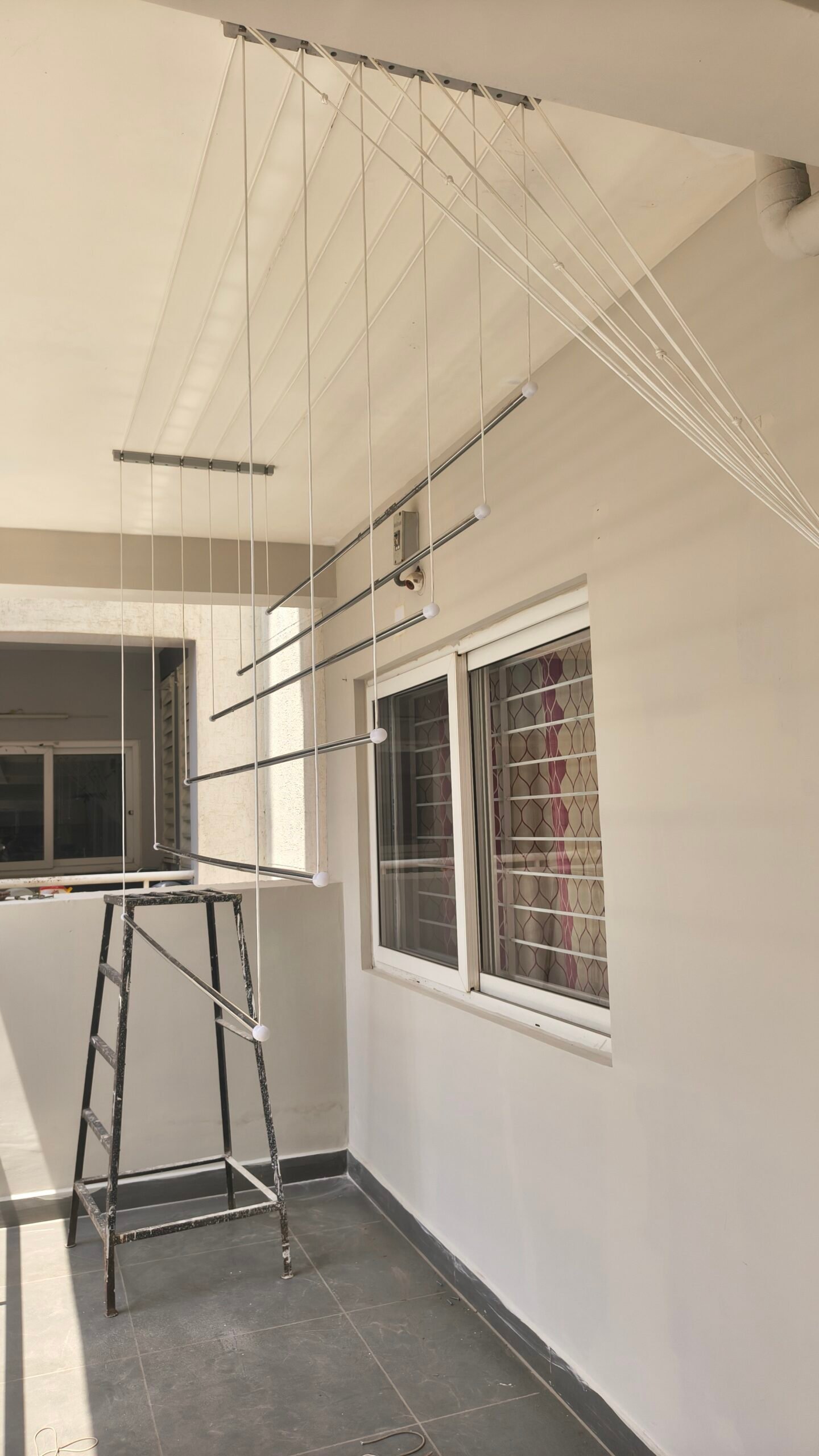 Pulley cloth hanger installation