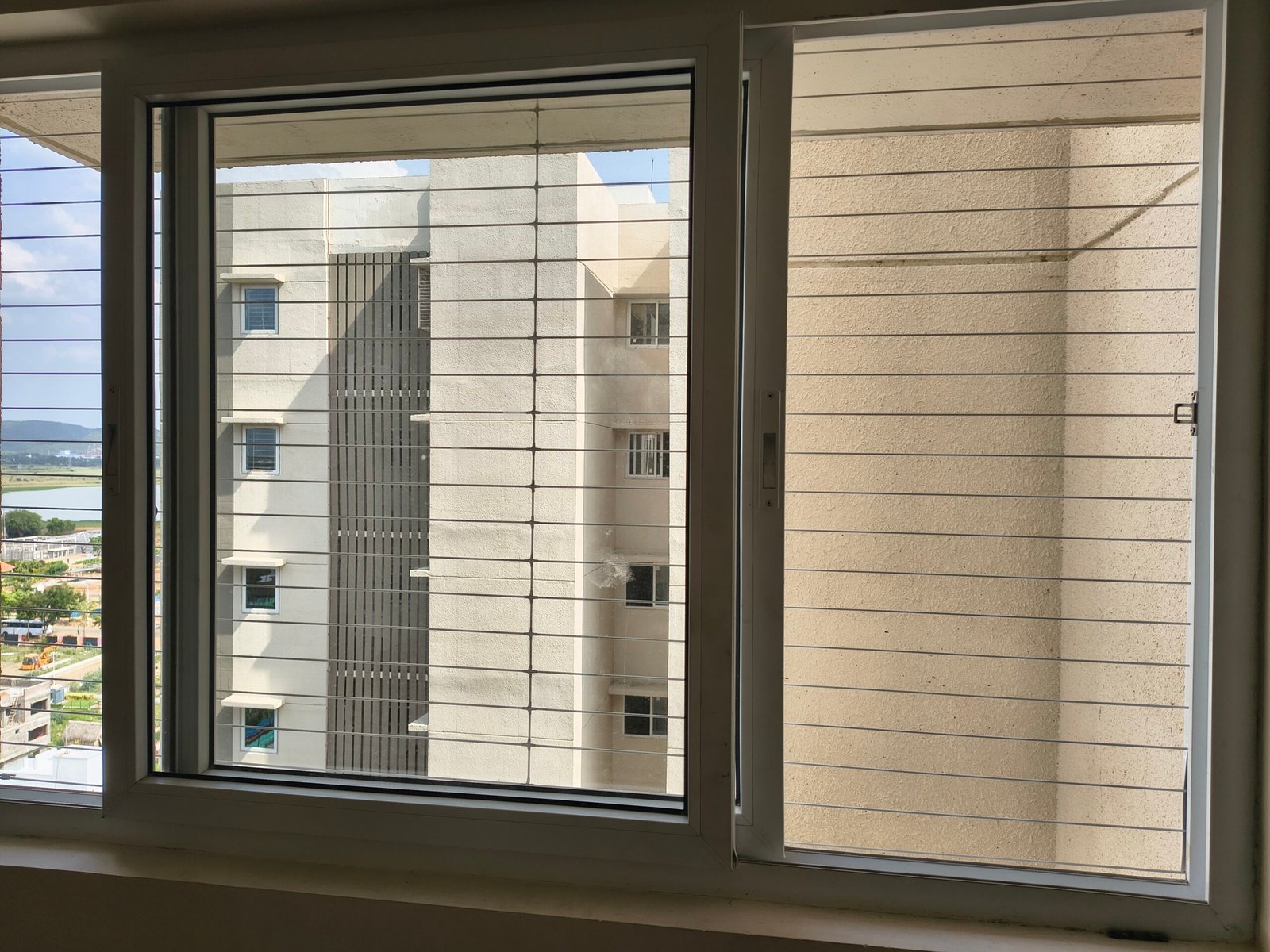 Open apartment balcony requiring invisible grills
