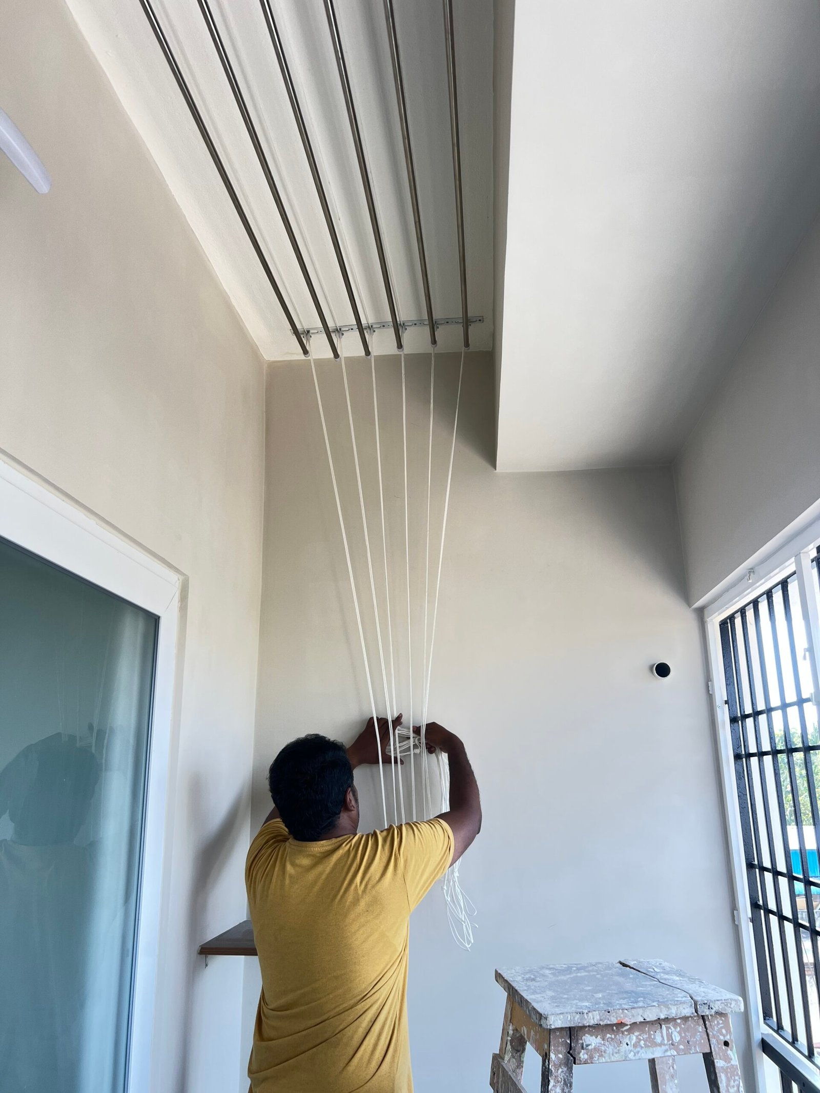 Utility area cloth hangers